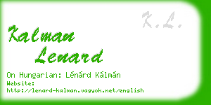 kalman lenard business card