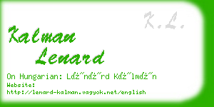 kalman lenard business card
